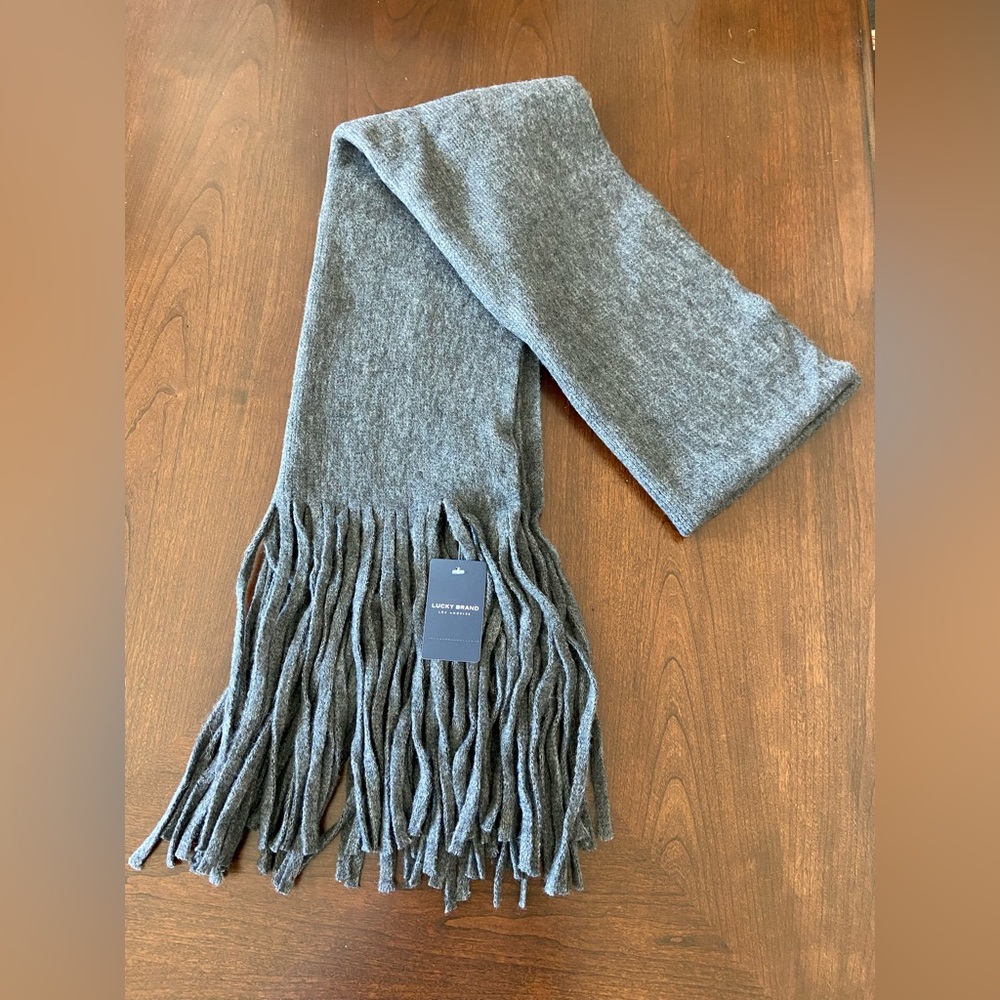 NWT Lucky Brand Solid Brushed Scarf in Dark Grey